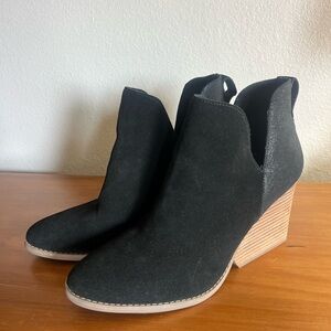 Toms Black Suede Ankle Booties